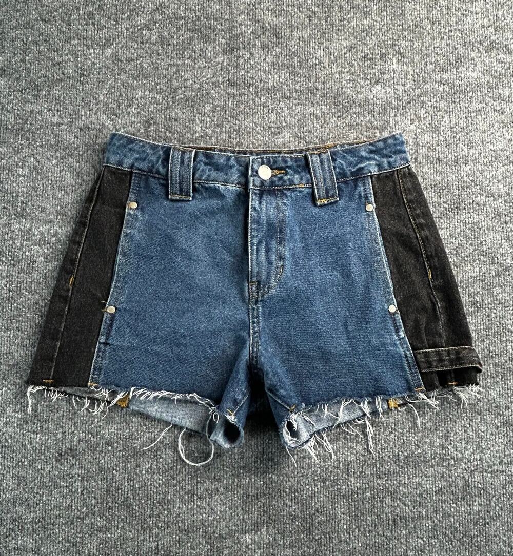 PTCL Ethical Clothing Carpenter Denim Shorts Women's Size 27 US 4 Two Tone
